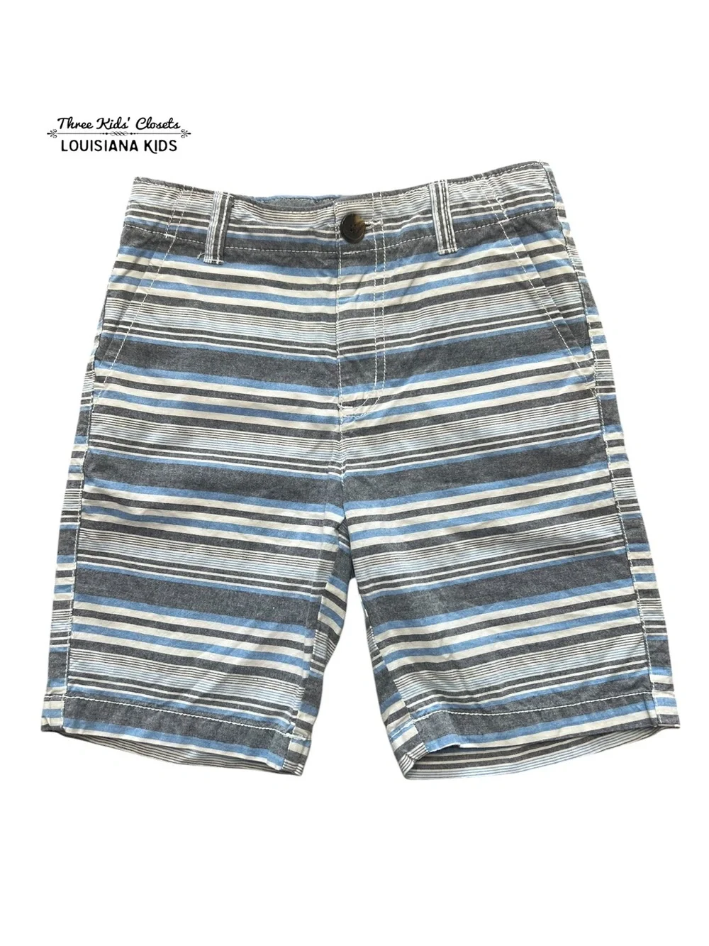 Gymboree 7Y Blue & Grey Striped Shorts